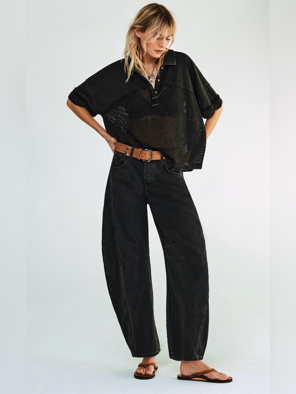 We The Free Good Luck Mid-Rise Barrel Jeans